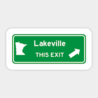 Lakeville, Minnesota Highway Exit Sign Sticker